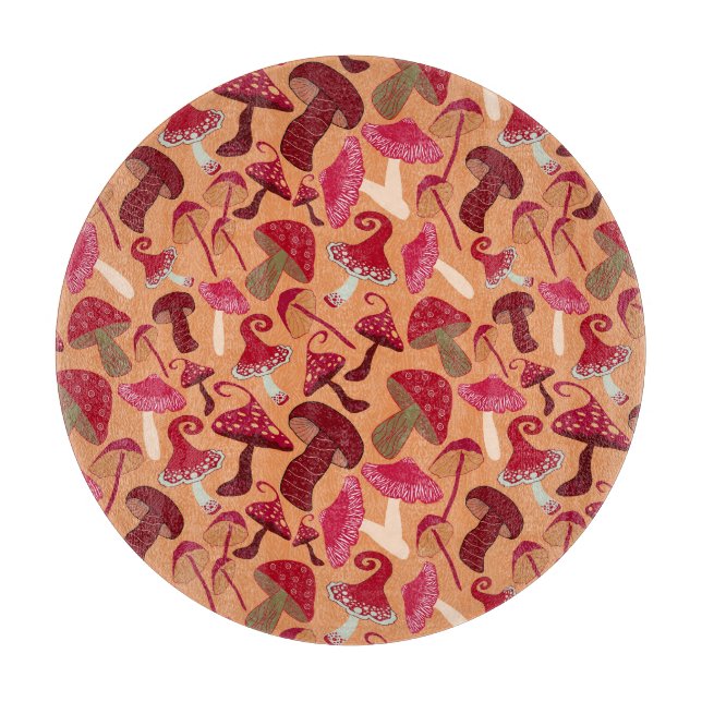  Cute Mushrooms Cutting Board (Front)