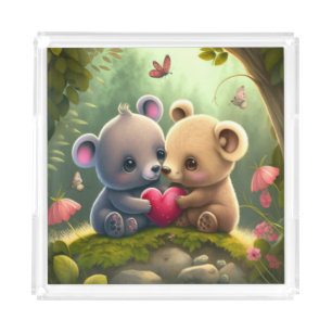 Cute mushrooms in the forest        acrylic tray