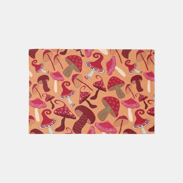 Cute Mushrooms Outdoor Rug (Front)