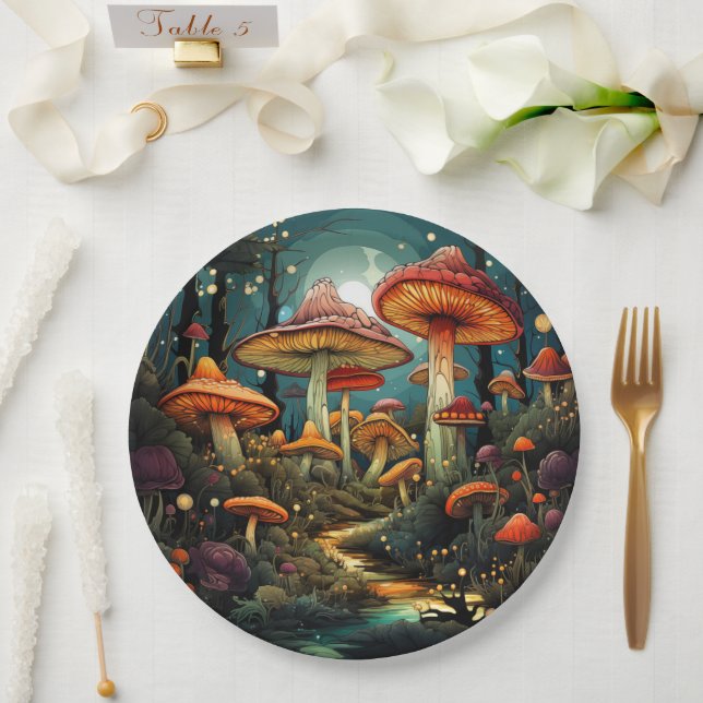 Cute mushrooms paper plate (Wedding)