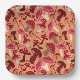 Cute Mushrooms  Paper Plates