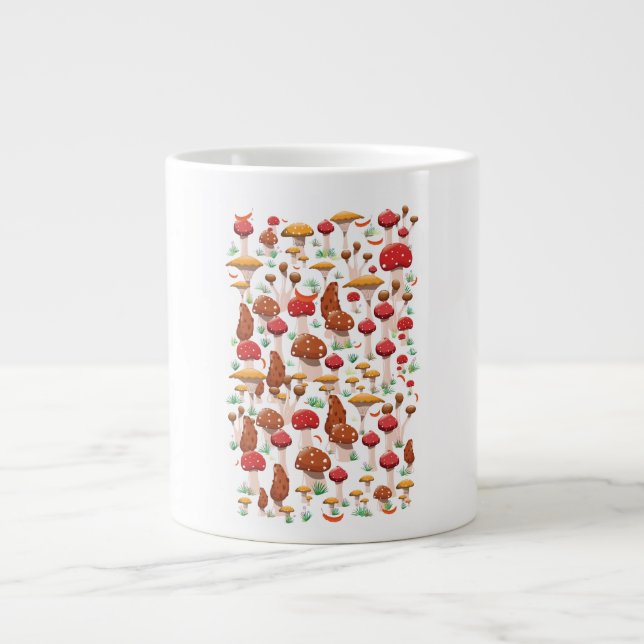 Cute Mushrooms Pattern Giant Coffee Mug (Front)