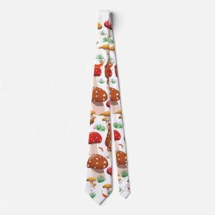 Cute Mushrooms Pattern Neck Tie