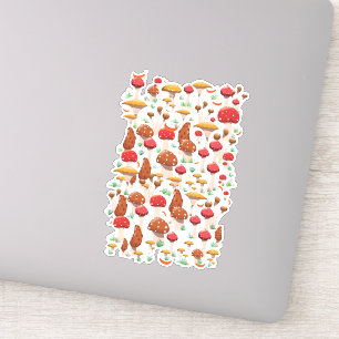 Cute Mushrooms Pattern Sticker