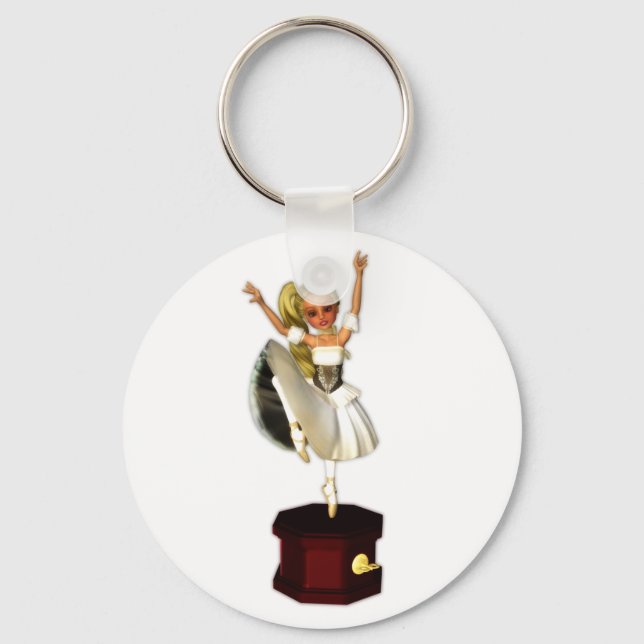 Cute Music Box Dancer Keychain (Front)