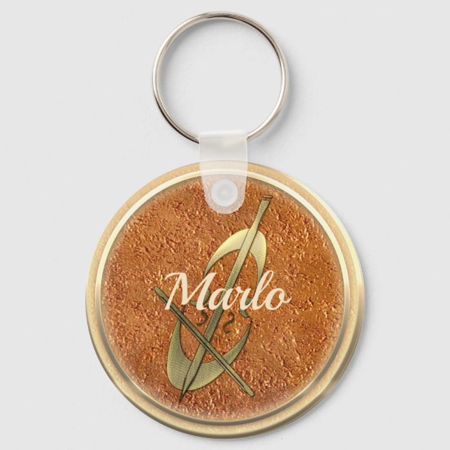 Cute Music Fan Cello Add Text Keychain (Front)