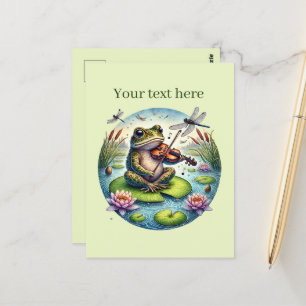 Cute music frog customizable postcard