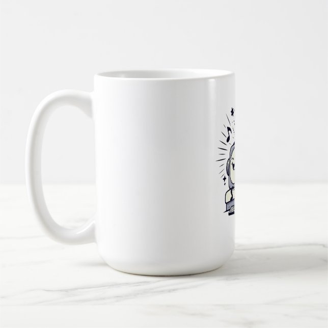 Cute Music Lover – Fun Cartoon Coffee Mug (Left)