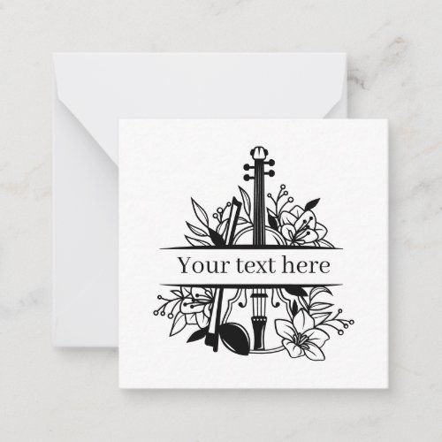 cute music lovers violin add text split frame note card