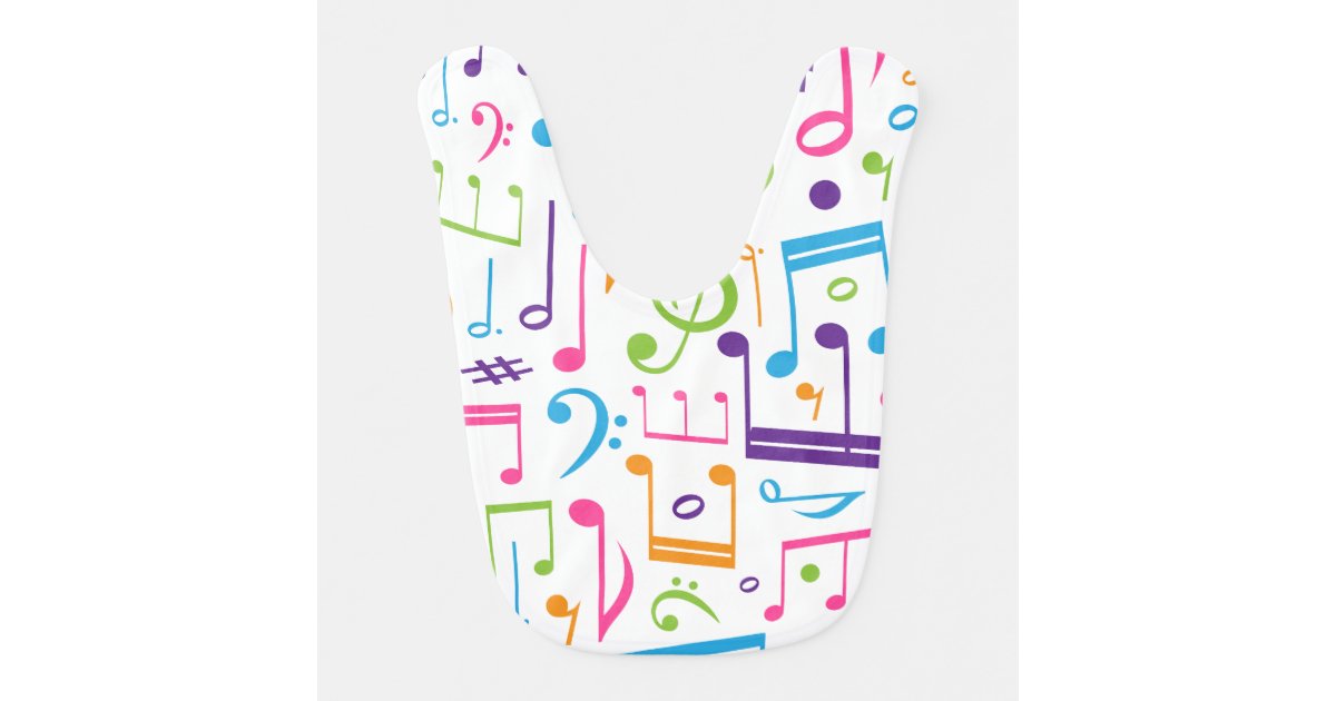 Cute Music Notes And Symbols Baby Bib Zazzle Com