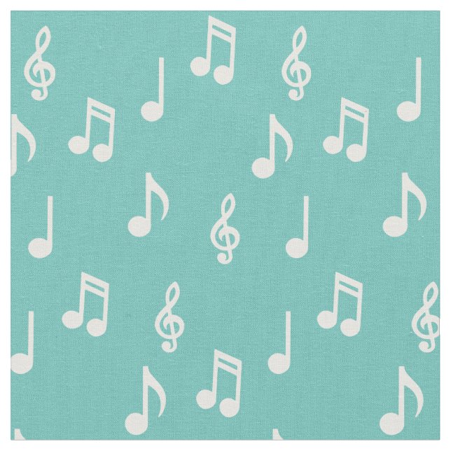 Cute Music Notes Musician Teacher Fabric (Close Up)