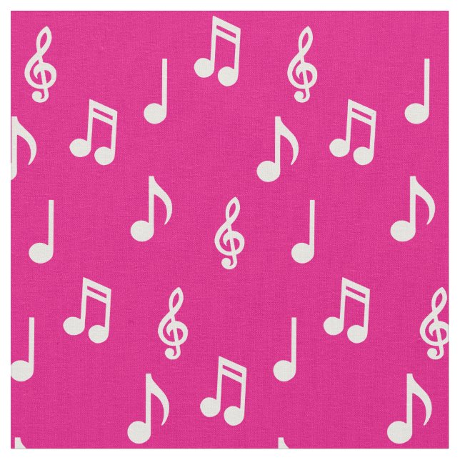 Cute Music Notes Musician Teacher Fabric (Close Up)