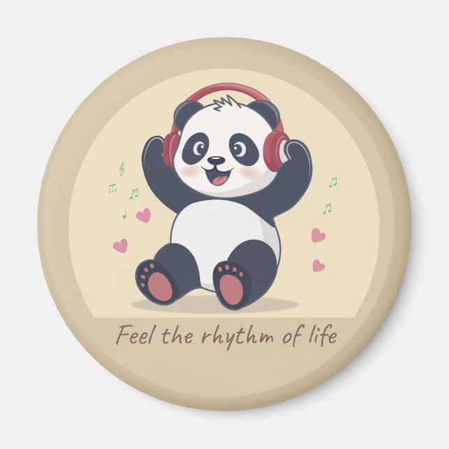 Cute Music Panda Magnet (Front)