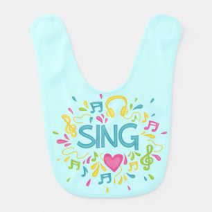 Cute Music Singer Baby Bib