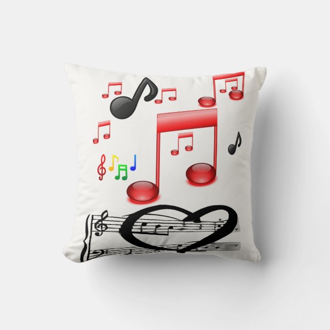 Cute Music Throw Pillow  (Front)