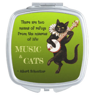 Cute Musical Cat Two Means of Refuge Schweitzer Compact Mirror