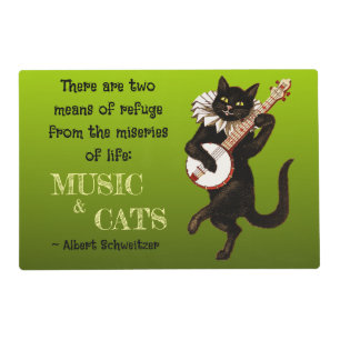 Cute Musical Cat Two Means of Refuge Schweitzer Placemat