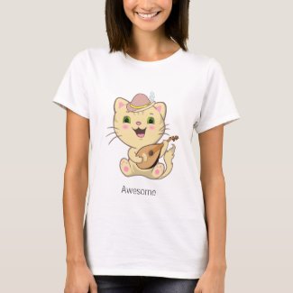 Cute Musical Ginger Caramel Tabby Cat