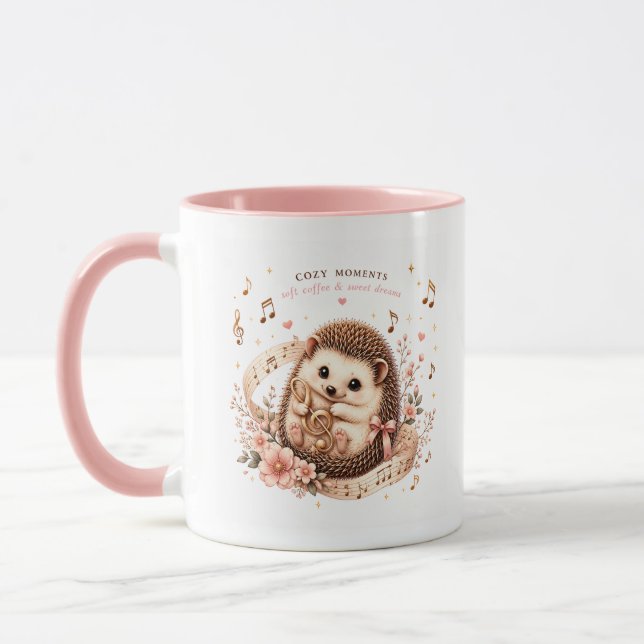 Cute Musical Hedgehog Mug (Left)