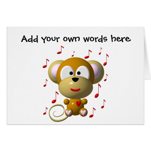 Cute Musical Monkey Cards (Front Horizontal)