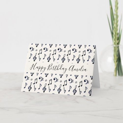 Cute Musical Notes Pattern Birthday