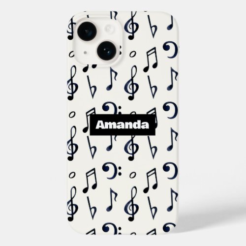 Cute Musical Notes Pattern Case_Mate iPhone 14 Case