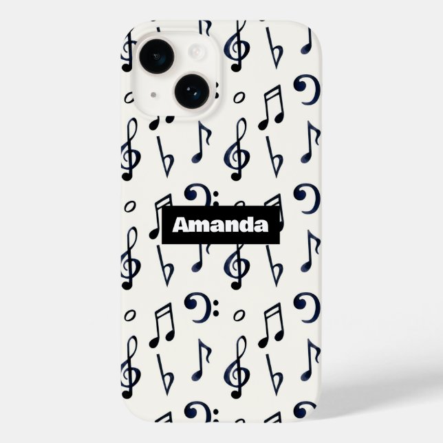 Cute Musical Notes Pattern Case-Mate iPhone Case (Back)