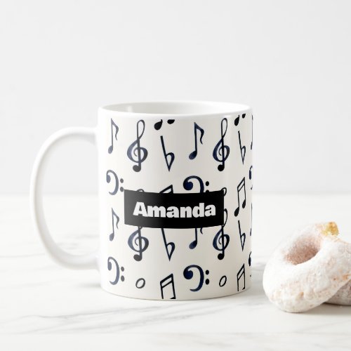 Cute Musical Notes Pattern Coffee Mug