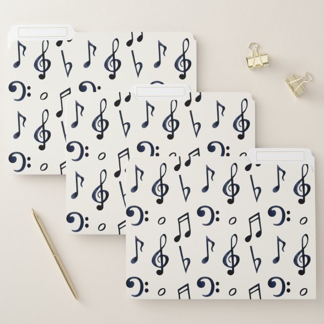 Cute Musical Notes Pattern File Folder (Set)