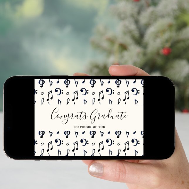 Cute Musical Notes Pattern Graduation (Front Digital)