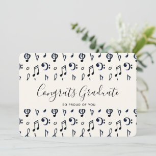 Cute Musical Notes Pattern Graduation
