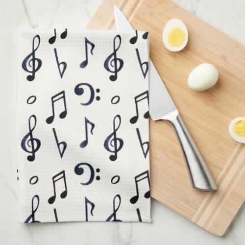  Cute Musical Notes Pattern Kitchen Towel