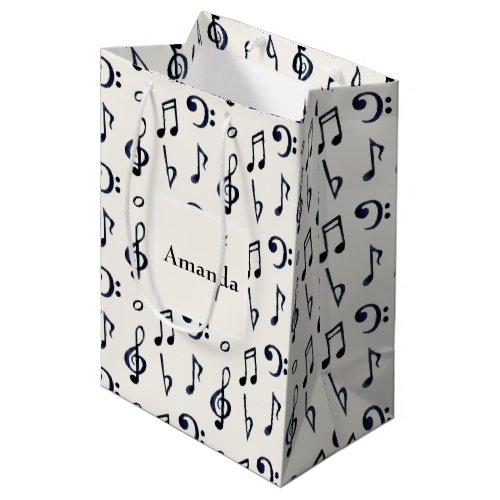 Cute Musical Notes Pattern Medium Gift Bag