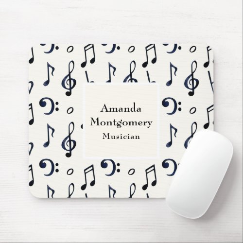 Cute Musical Notes Pattern Mouse Pad