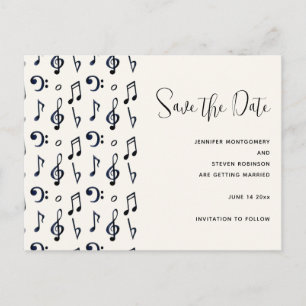 Cute Musical Notes Pattern Save the Date