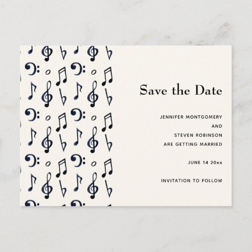Cute Musical Notes Pattern Save the Date