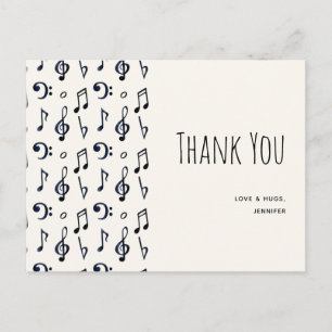 Cute Musical Notes Pattern Thank You