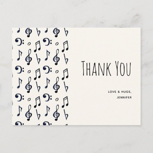 Cute Musical Notes Pattern Thank You
