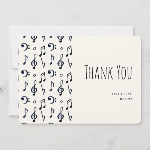 Cute Musical Notes Pattern Thank You