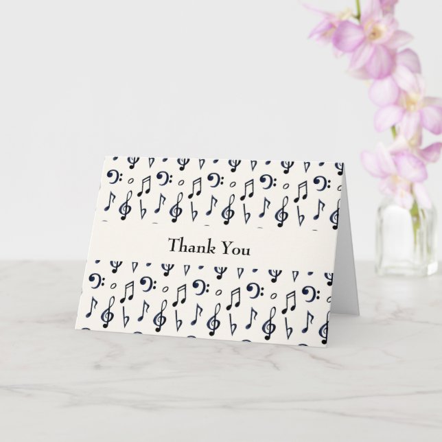 Cute Musical Notes Pattern Thank You (Orchid)