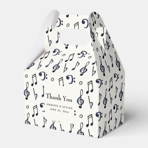 Cute Musical Notes Pattern Wedding Favor Boxes