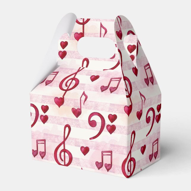 cute musical notes tiled pattern party  favor boxes (Front Side)