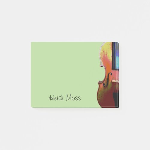 Cute Musical Violin Green Post_it Notes