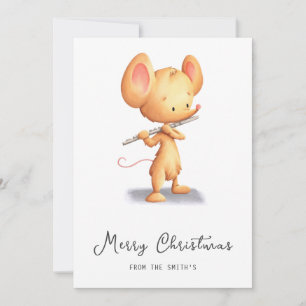 Cute Musician Merry Christmas Holiday Card