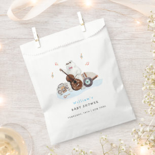Cute Musician Polar Bear Baby Shower Favor Bag