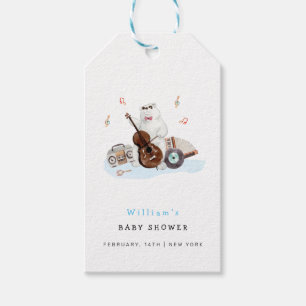 Cute Musician Polar Bear Baby Shower  Gift Tags