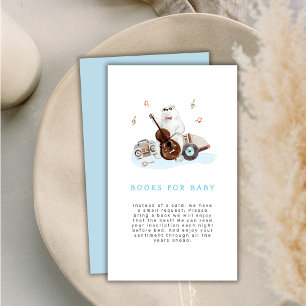 Cute Musician Polar Bear Books For Baby Shower  Enclosure Card