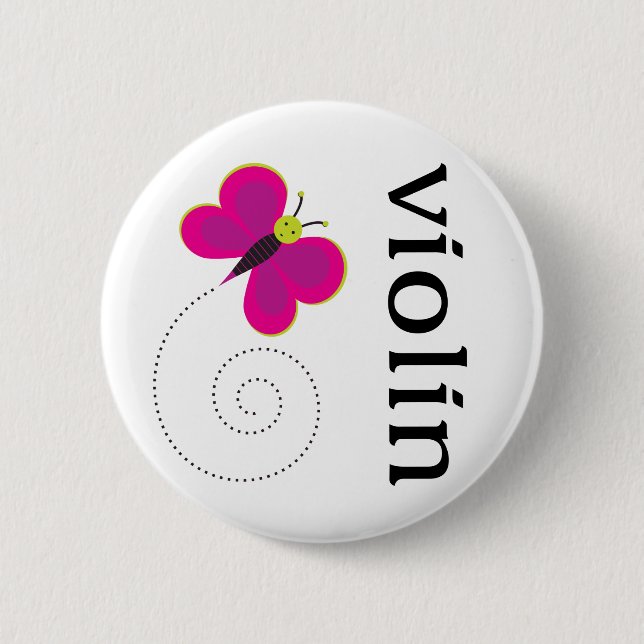 Cute Musician Violin Button (Front)