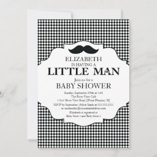 Cute Mustache Bash Boys Baby Shower Invitation