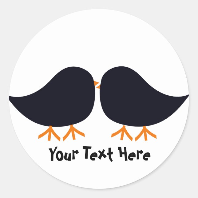 Cute Mustache Bird Stickers (Front)
